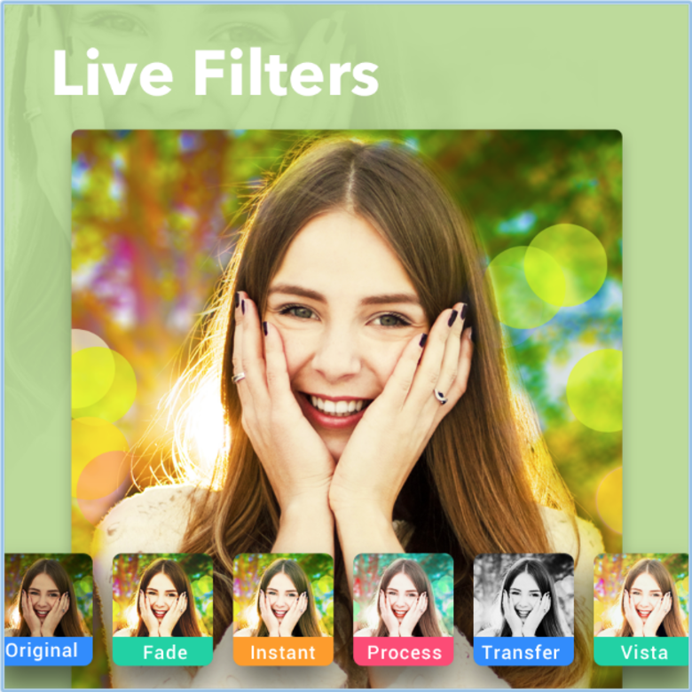 Sweet Camera的好用之處是在於它的Live Filters,選好所愛的filter可以立即看效果,不用事 Sweet Camera的好用之處是在於它的Live Filters,選好所愛的filter可以立即看效果,不用事