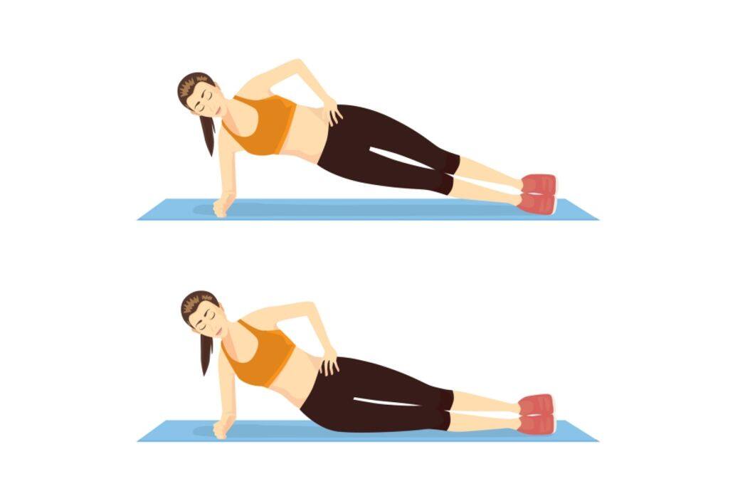 以上四個動作都針對腹斜肌位置，可以加入於平時腹肌訓練動作，不要只