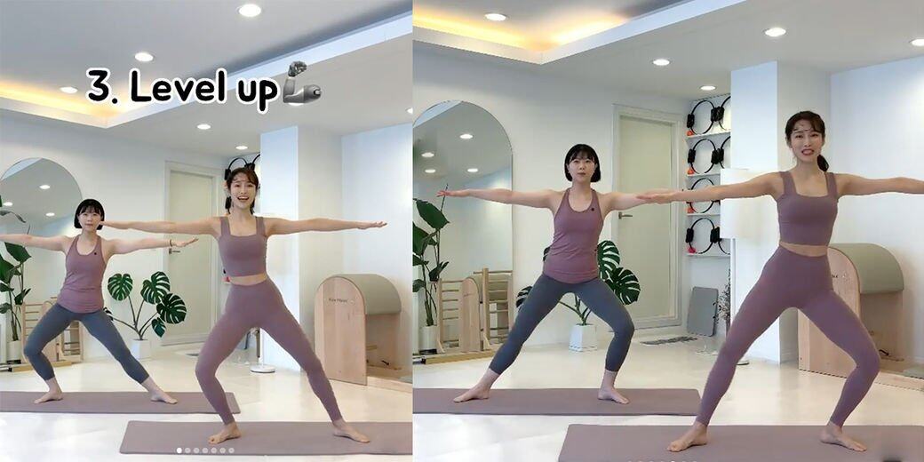 瘦大腿內側動作:側面壓腿 瘦大腿內側動作:側面壓腿