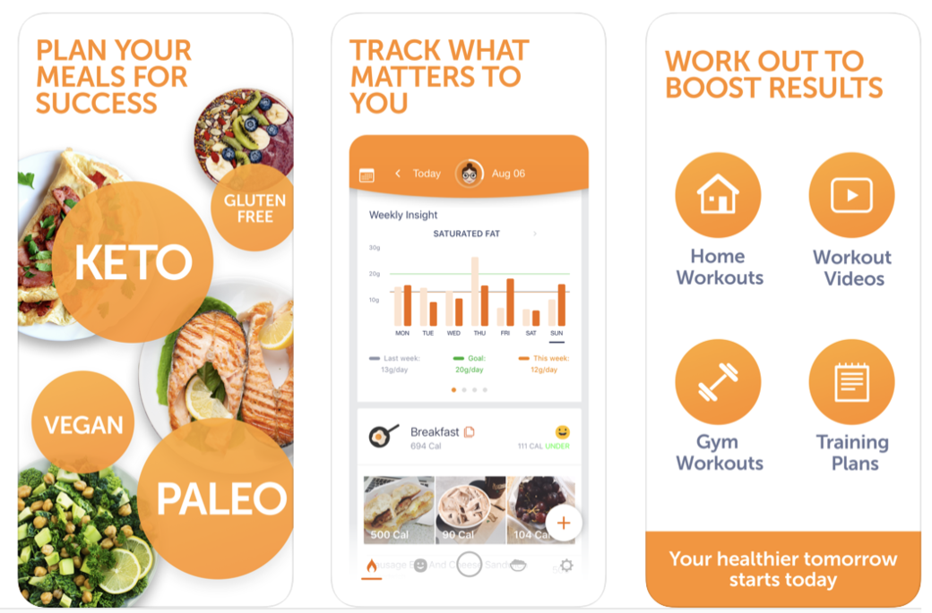 app內會紀錄下你每天的食物卡路里吸取量，分析你所吸收的各種熱量來