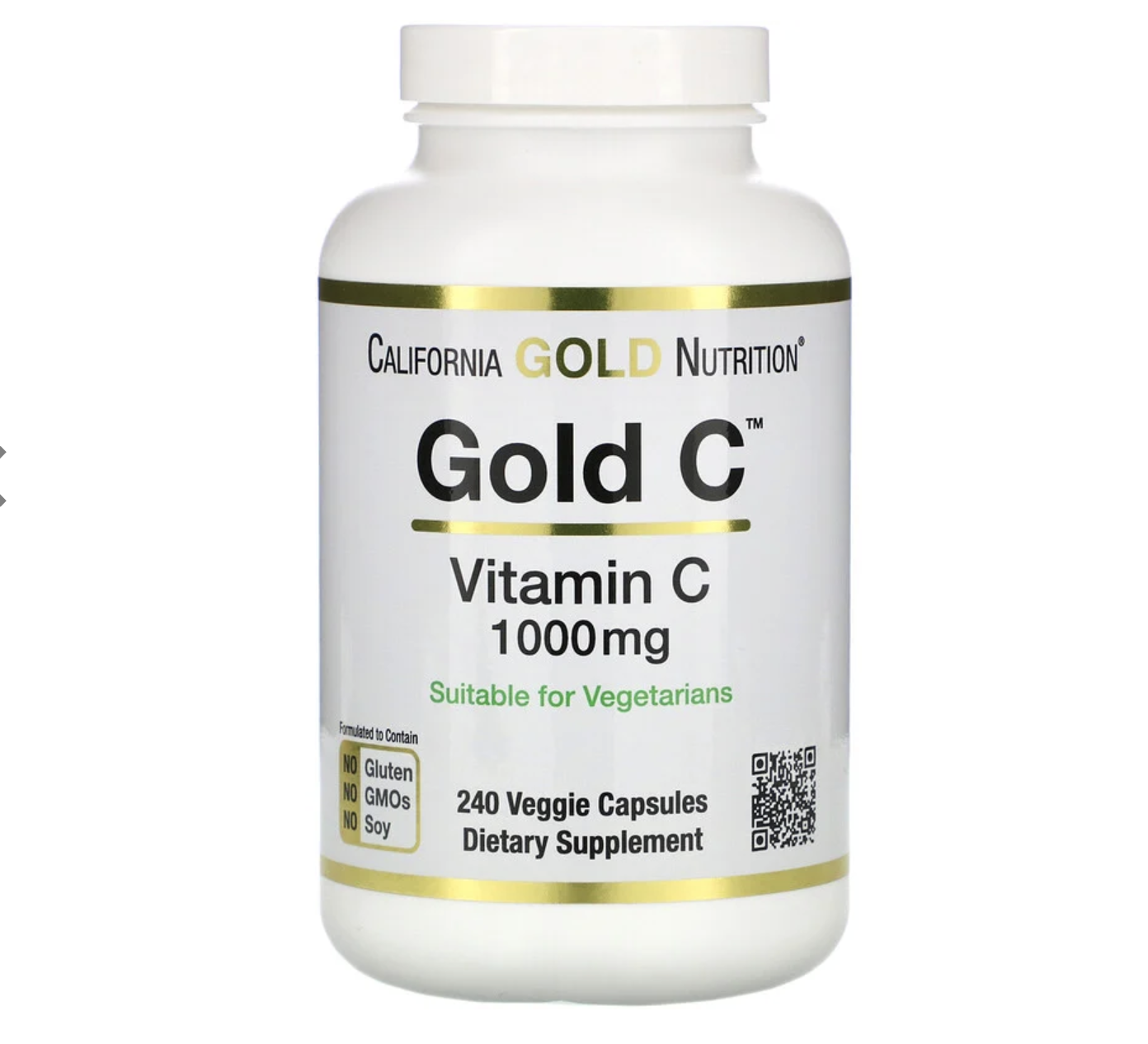 California Gold Nutrition, 金 C 粉，維生素 C，1000 毫克，240 粒素食膠囊
