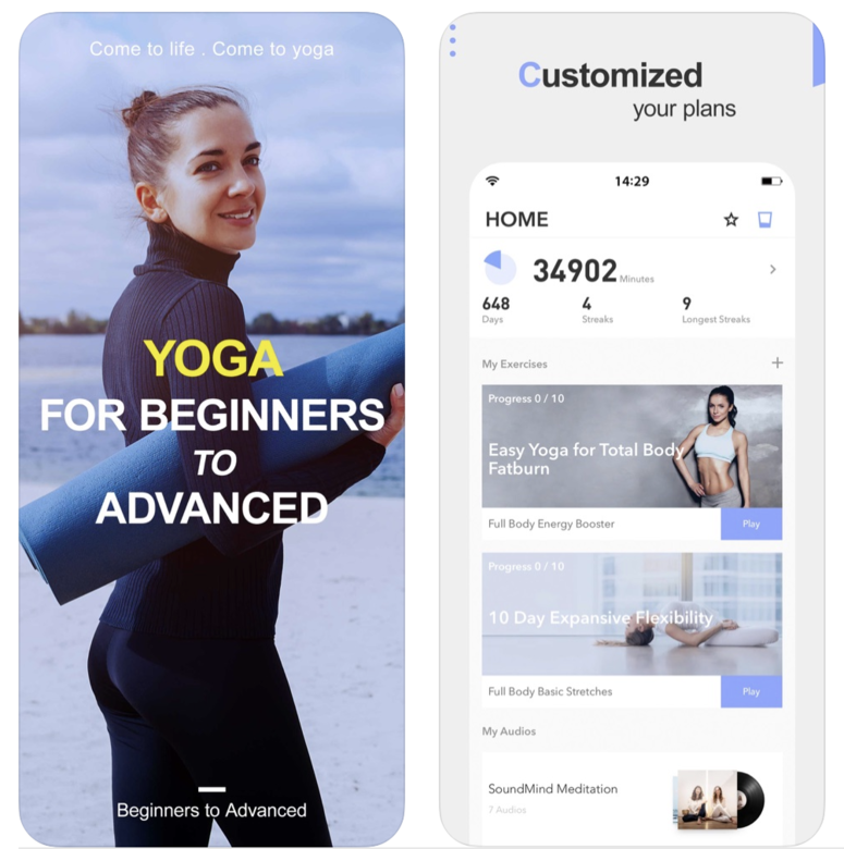 除了基本的瑜珈動作，app內更有多位來自世界瑜伽大師設計的課程，包括