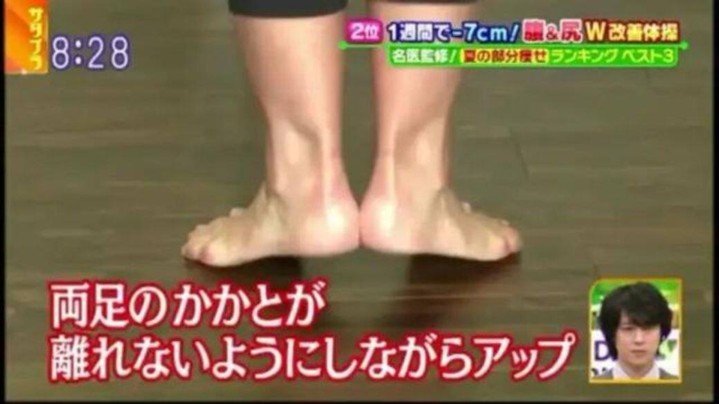 第一個動作 UP動作先將雙腳腳跟貼在一起,腳掌打開成60度左右。 第一個動作 UP動作先將雙腳腳跟貼在一起,腳掌打開成60度左右。