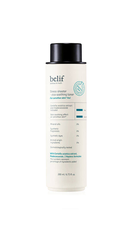 Stress Shooter - Cica Soothing Toner 積雪草紓緩炸彈爽膚水($235/belif)專為敏感及疲憊肌膚而設,蘊含 Stress Shooter - Cica Soothing Toner 積雪草紓緩炸彈爽膚水($235/belif)專為敏感及疲憊肌膚而設,蘊含