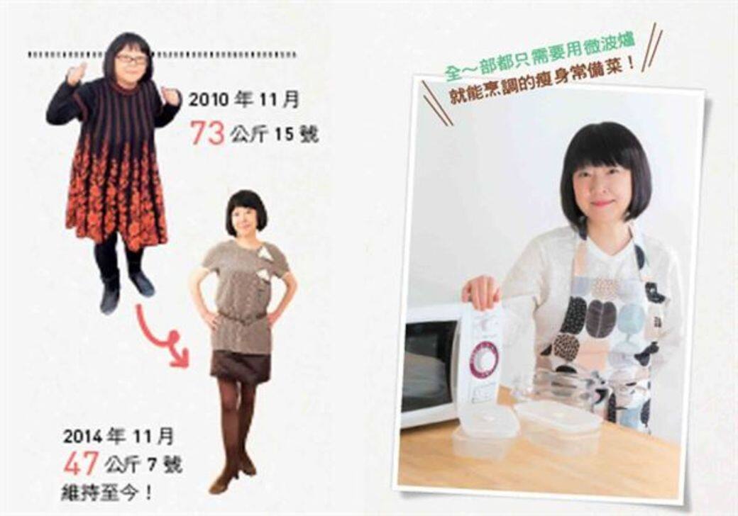 瘦身成功,不單叫她的體重及磅數減少,更成就了著作《微波瘦身常備菜:省 瘦身成功,不單叫她的體重及磅數減少,更成就了著作《微波瘦身常備菜:省