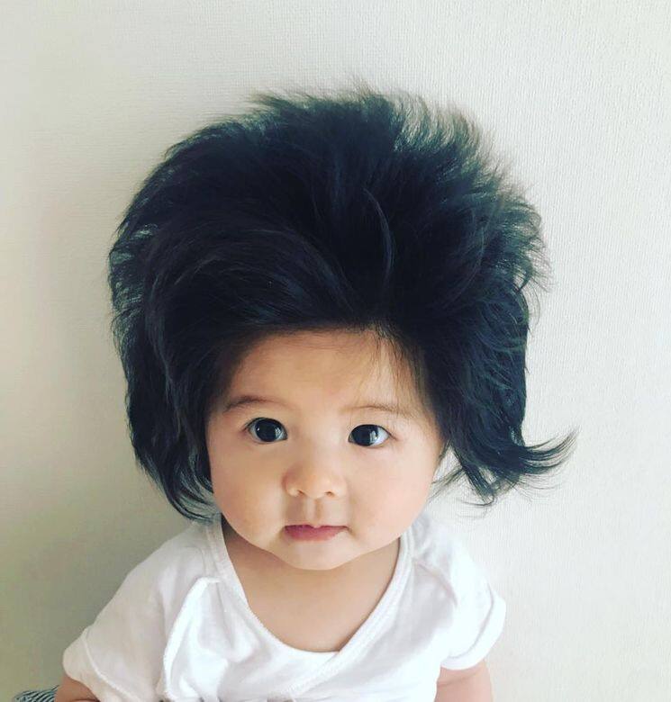 Baby Chanco 已有著「爆炸頭」般蓬鬆又濃密的頭髮 Baby Chanco 已有著「爆炸頭」般蓬鬆又濃密的頭髮