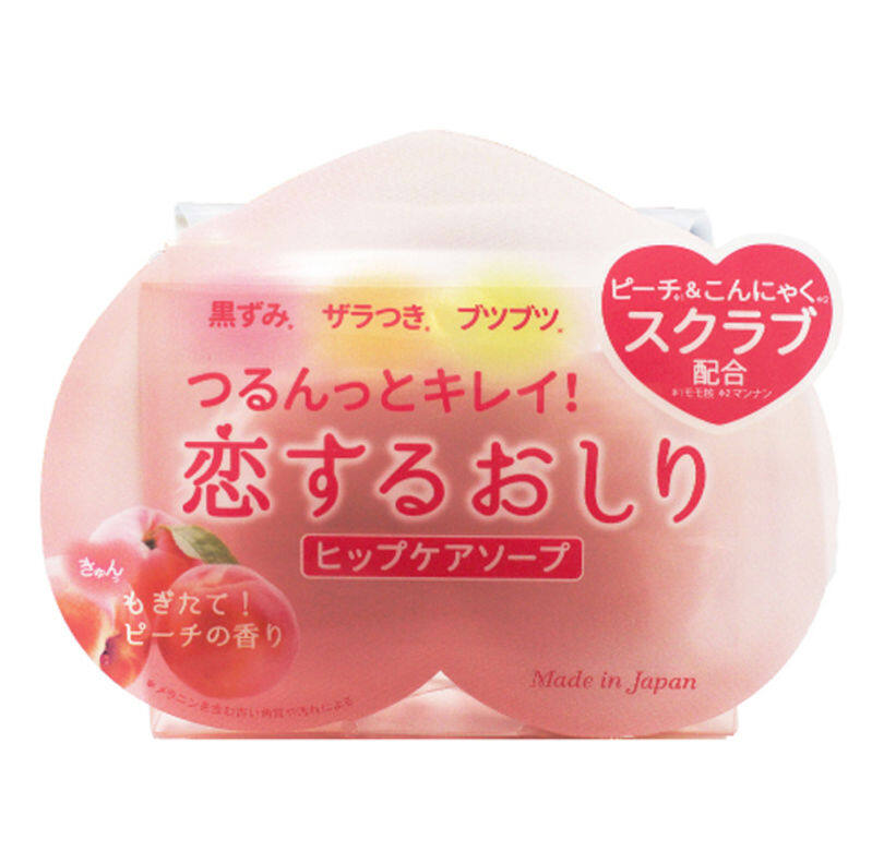 日本品牌Pelican的美臀皂蘊含桃子萃取磨砂粉末和玫瑰等成分，打圈起泡後