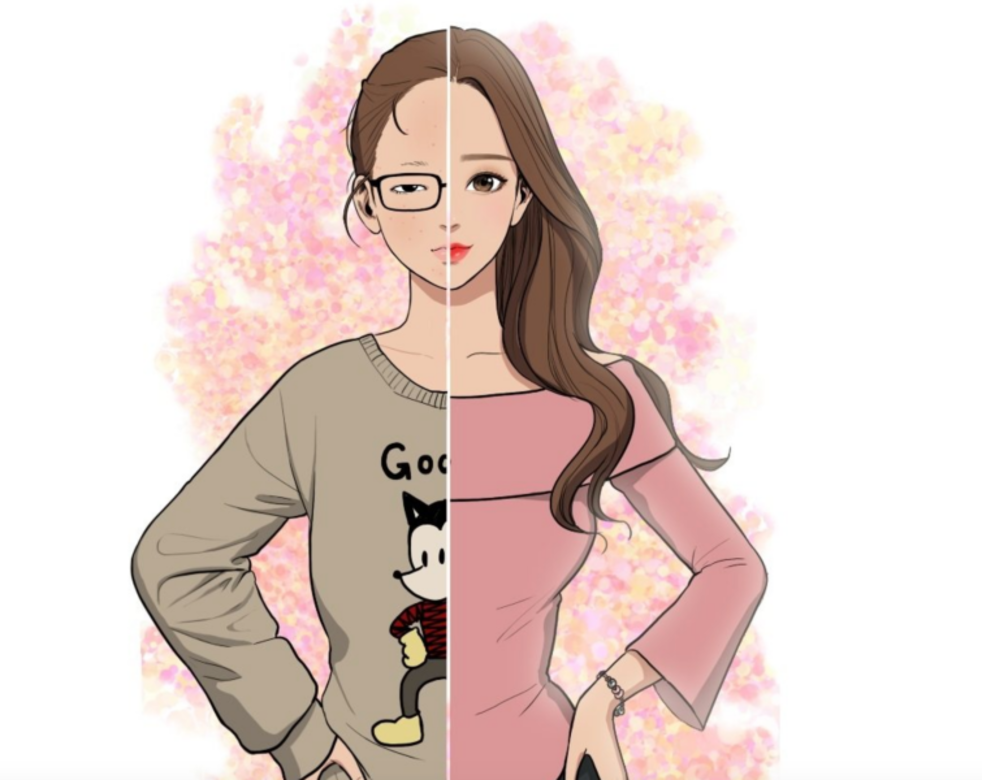 韓國漫畫《女神降臨》,女主角她本身是一名很普通的學生,不懂得化妝打扮 韓國漫畫《女神降臨》,女主角她本身是一名很普通的學生,不懂得化妝打扮