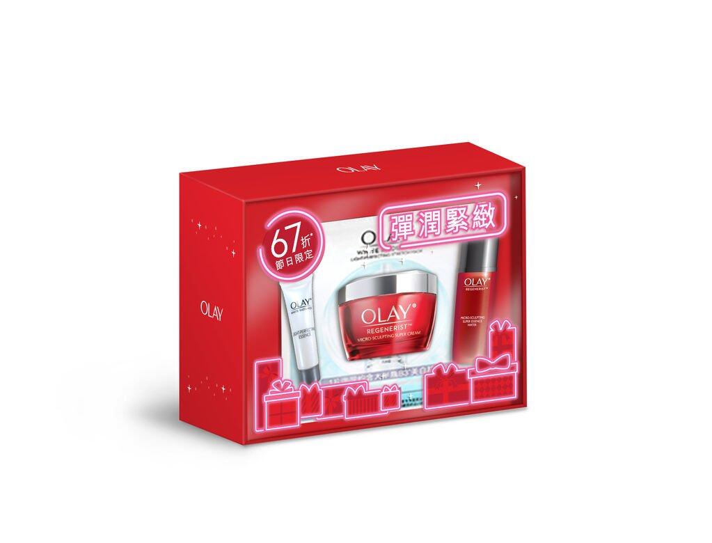 OLAY 67折膠原增生套裝包括皇牌Super Cream 50g、緊緻活膚露18mL、No.1美白精華 OLAY 67折膠原增生套裝包括皇牌Super Cream 50g、緊緻活膚露18mL、No.1美白精華