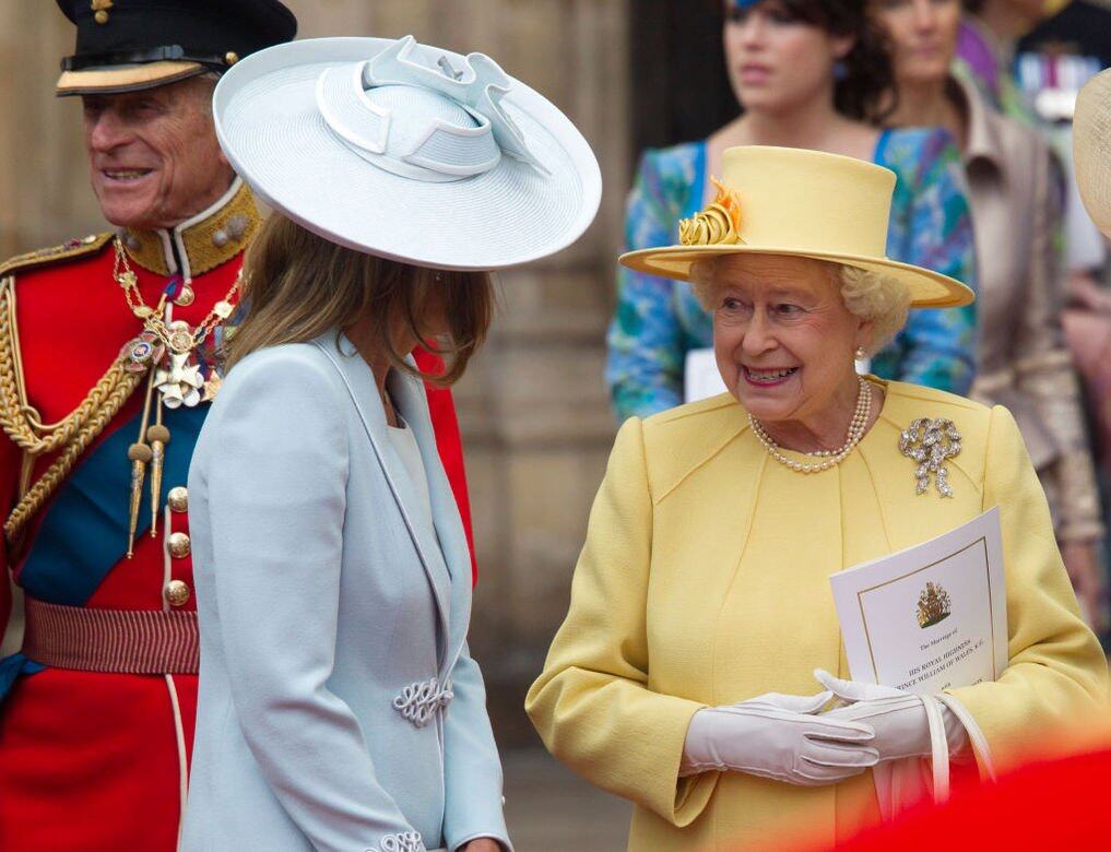 在孫子威廉王子和凱特王妃的婚禮上，英女王再次展現出久違的燦爛笑