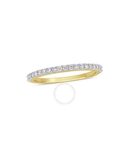 AMOUR 10k Yellow Gold 1/5 CT TDW Diamond Semi-Eternity Ring