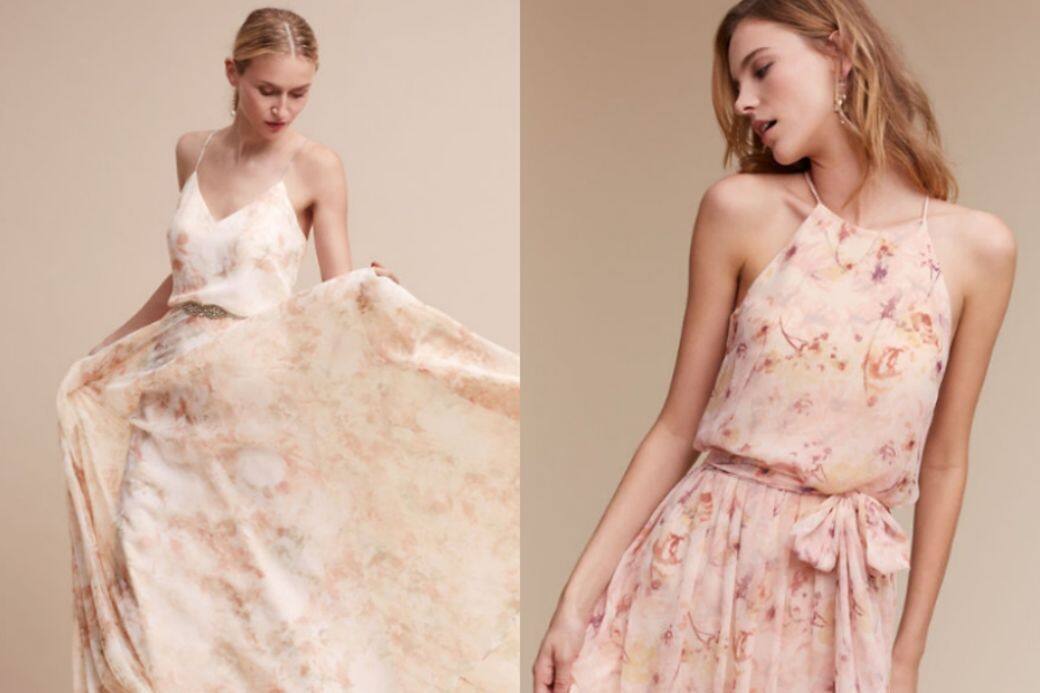 BHLDN推出的印花姊妹裙系列，柔美浪漫。