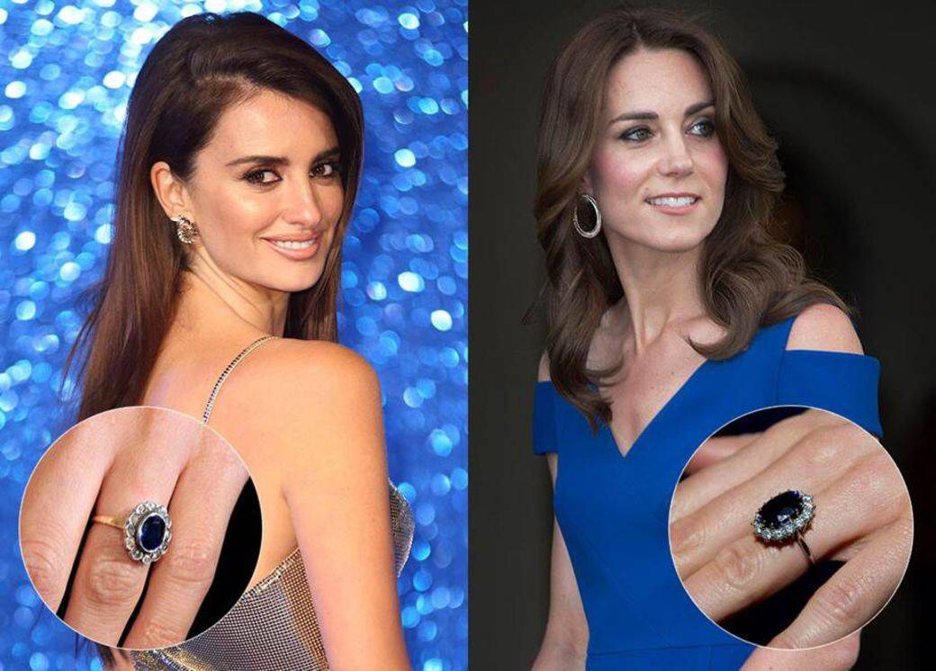 西班牙女演員Penélope Cruz與凱特都挑選了以藍寶石作為婚戒的主鑽，再以白