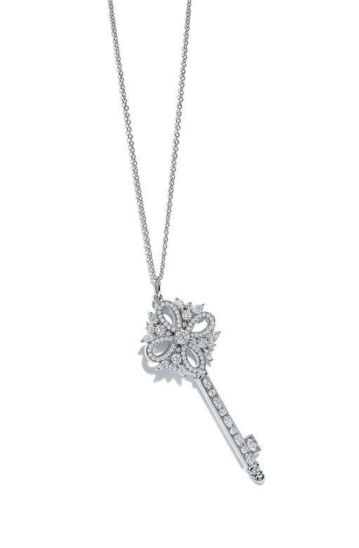 Tiffany & Co. 鑽石白金鎖匙吊墜項鏈($93,000)