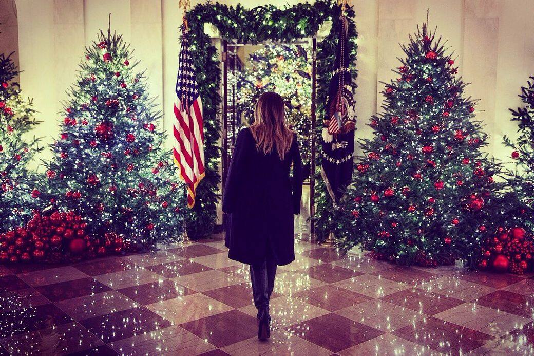 這是特朗普家族一家在白宮的第二個聖誕，今年的聖誕裝飾主題為「美國