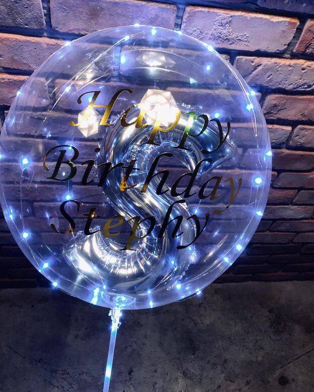 而邱勝翊王子就上載了一個印有「Happy Birthday Stephy」字句的透明氣球照片 而邱勝翊王子就上載了一個印有「Happy Birthday Stephy」字句的透明氣球照片
