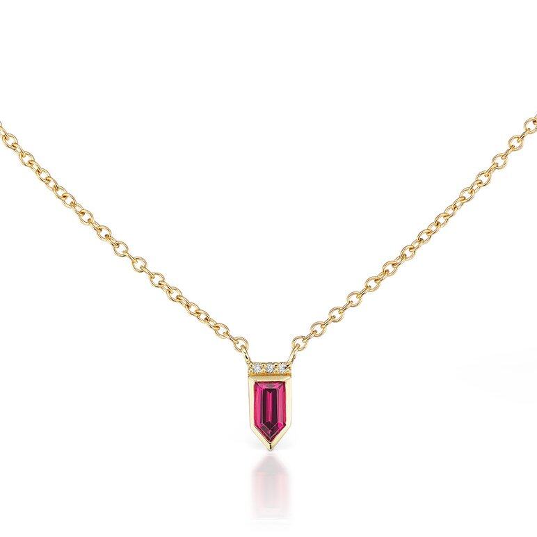 Jane Taylor fine jewelry 14K玫瑰金石榴石鑽石頸鏈 $9867 Jane Taylor fine jewelry 14K玫瑰金石榴石鑽石頸鏈 $9867