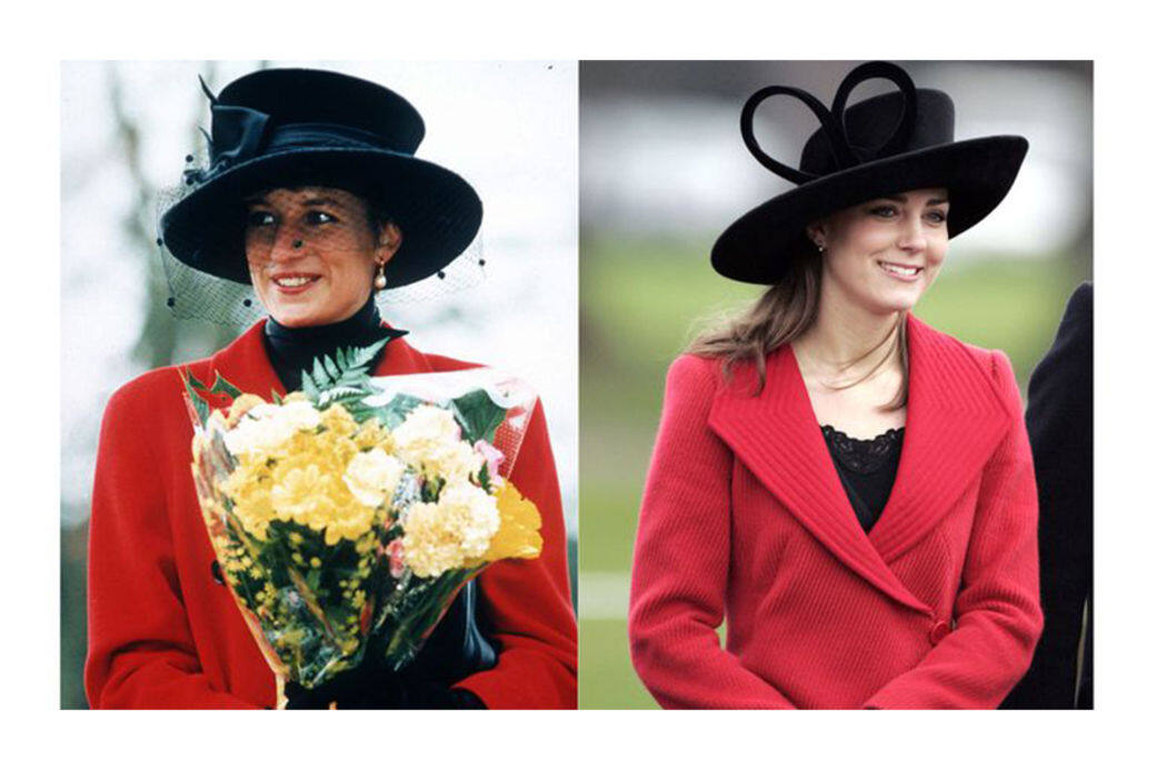 戴安娜王妃:1993年聖誕節戴安娜王妃在Sandringham。凱特王妃:凱特王妃在2006年參加 戴安娜王妃:1993年聖誕節戴安娜王妃在Sandringham。凱特王妃:凱特王妃在2006年參加