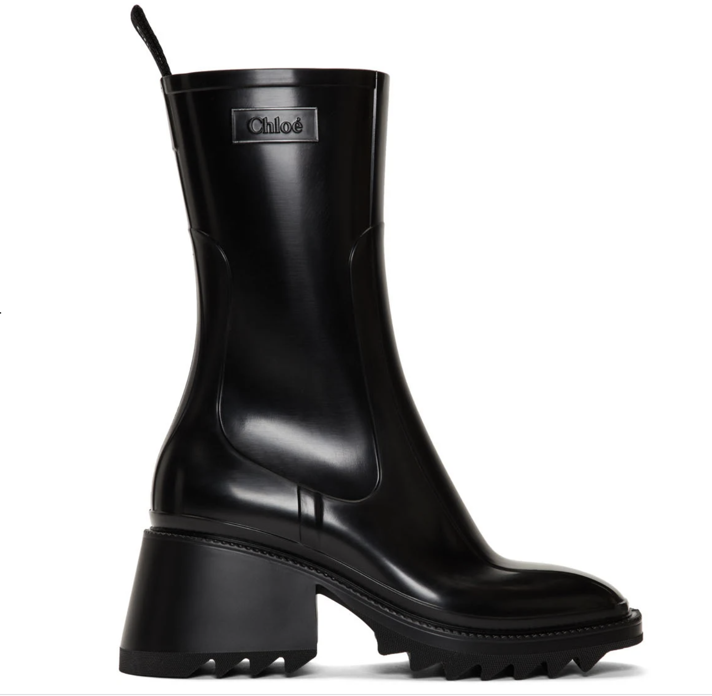 CHLOÉ Black PVC Betty Rain Boots CHLOÉ Black PVC Betty Rain Boots