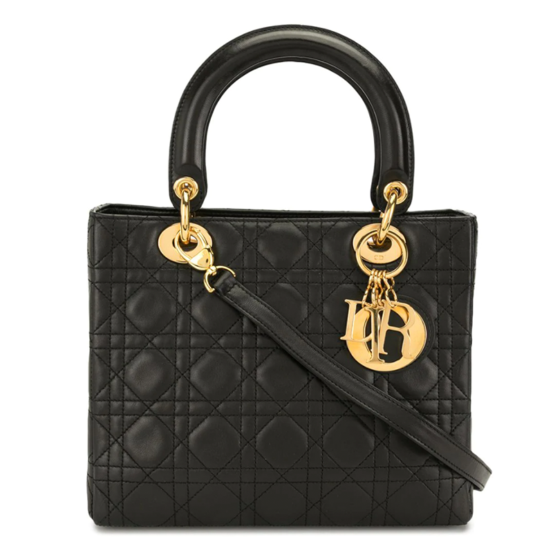 pre-owned Lady Dior黑色手袋 pre-owned Lady Dior黑色手袋