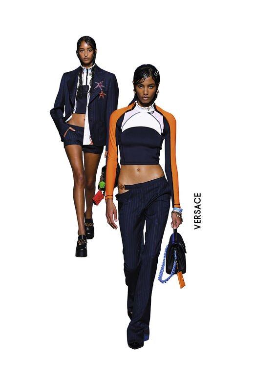 Versace 緊身、性感等品牌元素今季結合運動主題,介乎單車選手又或水上競技 Versace 緊身、性感等品牌元素今季結合運動主題,介乎單車選手又或水上競技