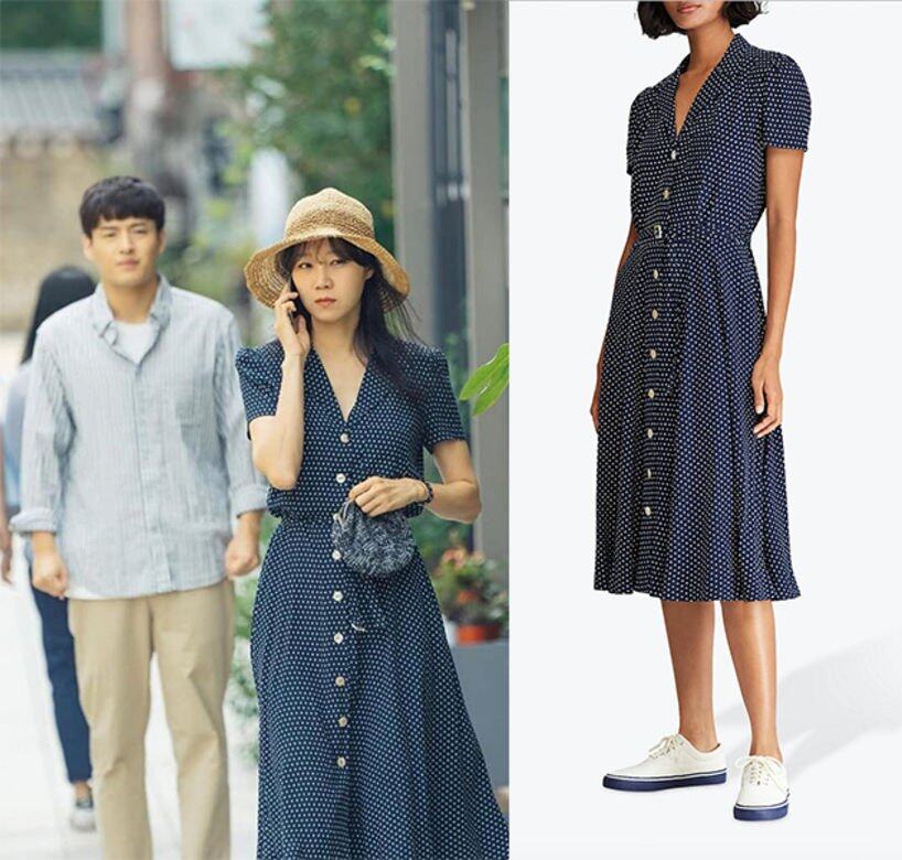 價錢算是「親民」的這條Polo Ralph Lauren深藍色波點中長裙比起Vetements確是便宜了不少