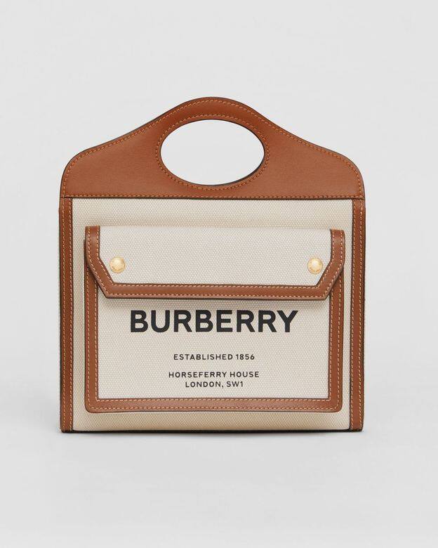Burberry迷你雙色帆布及皮革Pocket Bag $11,500 Burberry迷你雙色帆布及皮革Pocket Bag $11,500