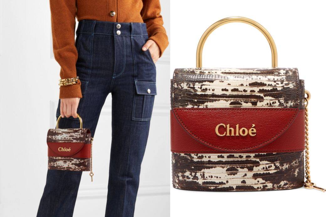蛇皮紋手挽袋($13,400 Chloé)野性蛇皮狀,配上金屬手挽,經典中我帶著都市魅力 蛇皮紋手挽袋($13,400 Chloé)野性蛇皮狀,配上金屬手挽,經典中我帶著都市魅力