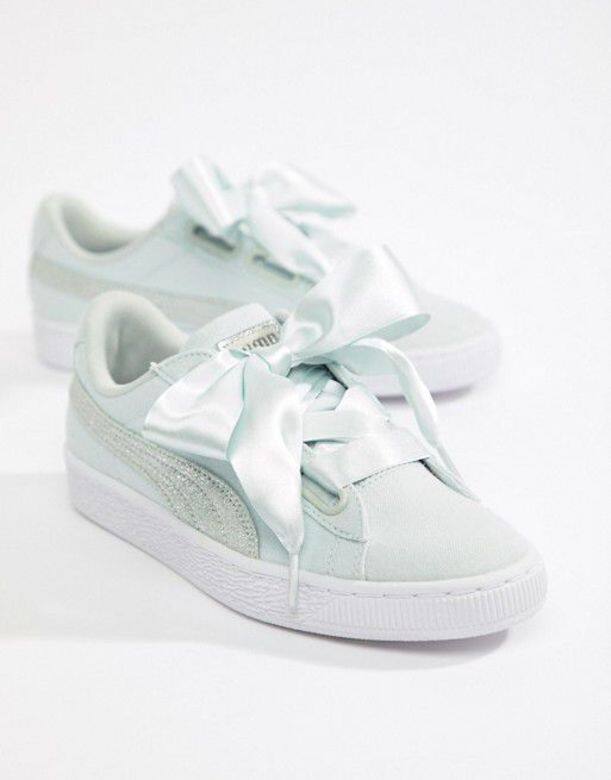 Puma Basket Heart絲帶鞋帶薄荷綠波鞋 Puma Basket Heart絲帶鞋帶薄荷綠波鞋