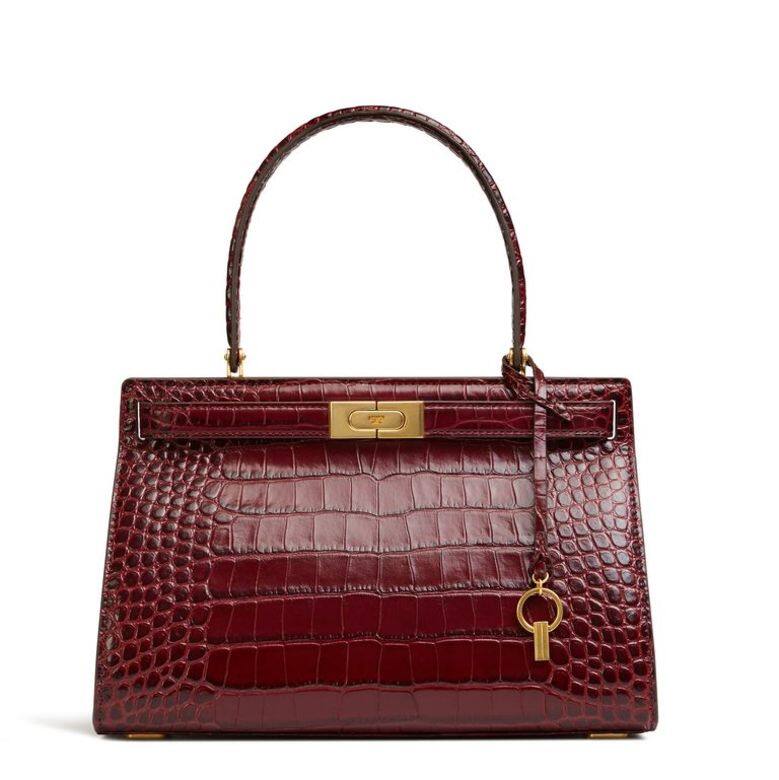 Tory Burch Lee系列牛皮押鱷魚皮紋手挽袋 Tory Burch Lee系列牛皮押鱷魚皮紋手挽袋