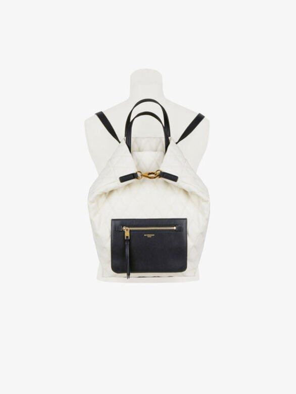 黑白色皮革鑽石形車線背囊 Duo Backpack $11,900 黑白色皮革鑽石形車線背囊 Duo Backpack $11,900