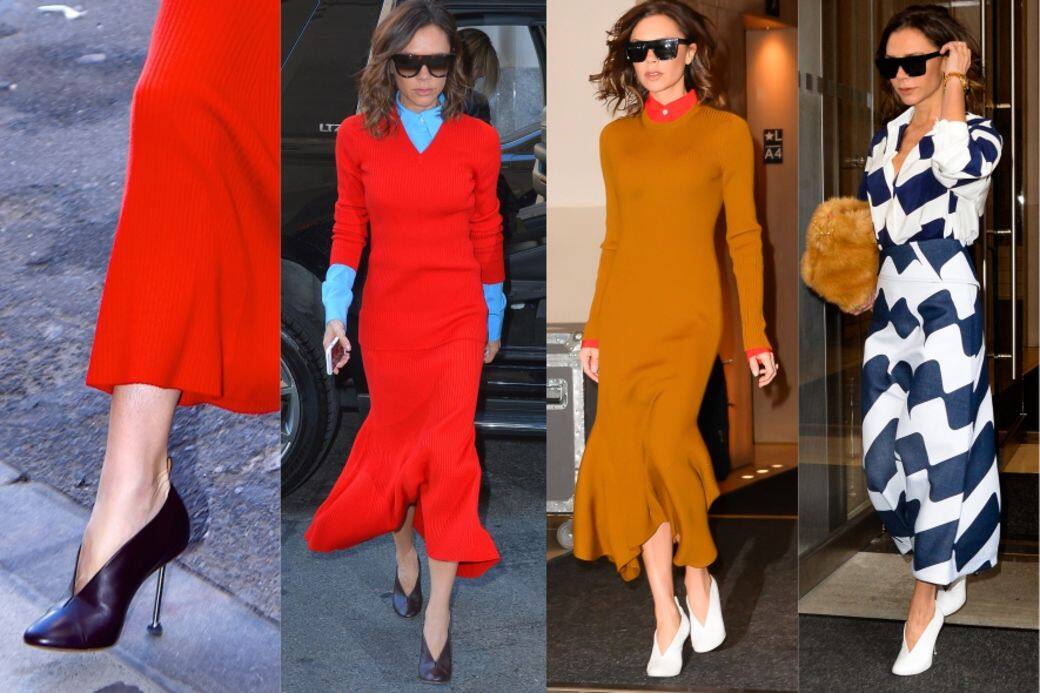 Victoria Beckham, 碧咸嫂, V-cut, V口鞋, 配搭, 穿搭 , Tibi, Céline, 女巫鞋, 修飾腿型 Victoria Beckham, 碧咸嫂, V-cut, V口鞋, 配搭, 穿搭 , Tibi, Céline, 女巫鞋, 修飾腿型