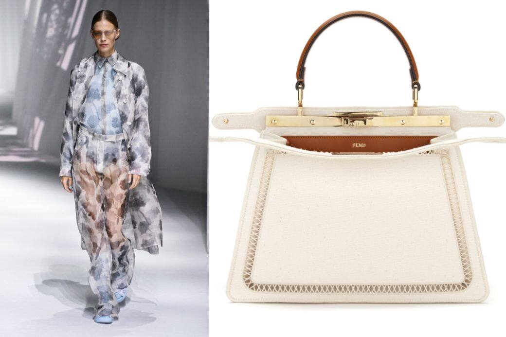宋慧喬同款服裝和手袋:Fendi 2021春夏系列 look 60 印花透視裝飄逸脫俗;襯上米 宋慧喬同款服裝和手袋:Fendi 2021春夏系列 look 60 印花透視裝飄逸脫俗;襯上米