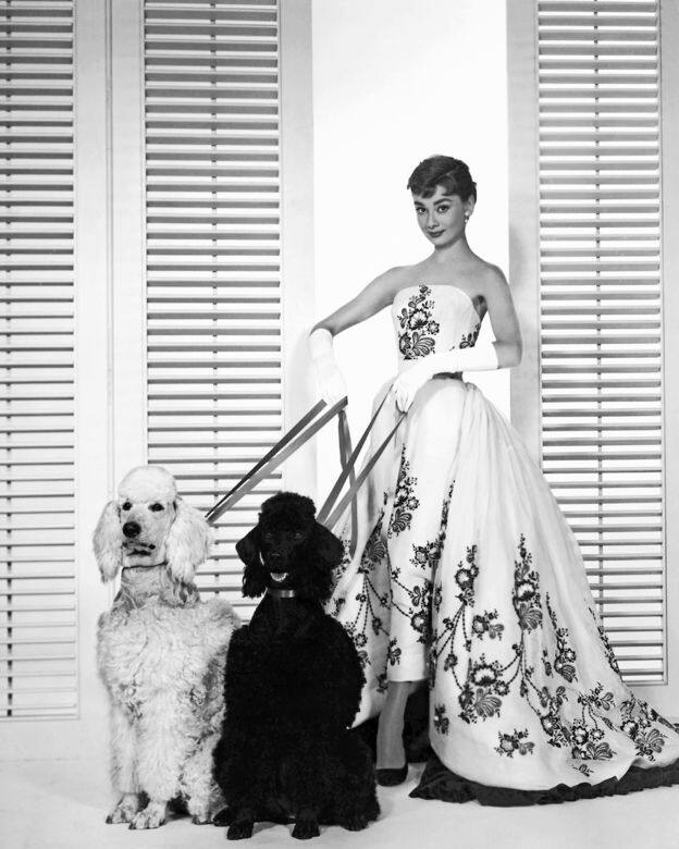 這件出自Givenchy創辦人Hubert de Givenchy的露肩長裙是1954年拍攝電影「龍鳳配」的主要造