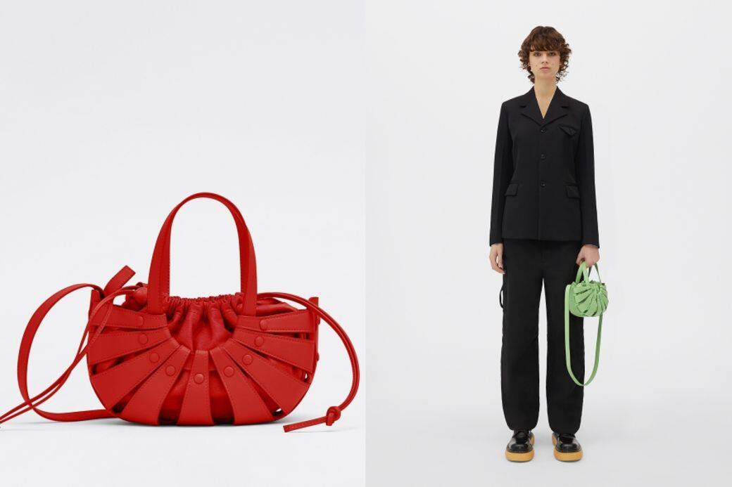 像籃子般的設計，是Bottega Veneta Shell bag的最大特式，可手挽亦可斜揹，中size是郊遊和