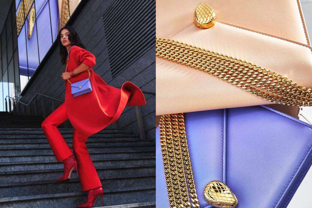 2021年新登場的Bvlgari Serpenti Multichain手袋擁有簡約的信封設計,一排悅目搶眼的金屬鏈 2021年新登場的Bvlgari Serpenti Multichain手袋擁有簡約的信封設計,一排悅目搶眼的金屬鏈