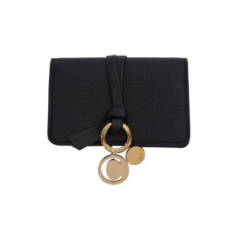 Chloé Alphabet金屬綴飾黑色卡片套 Chloé Alphabet金屬綴飾黑色卡片套