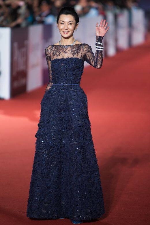 2013年11月23日， 張曼玉於台北第50屆台灣金馬獎走紅地氈時，穿上Elie Saab 深