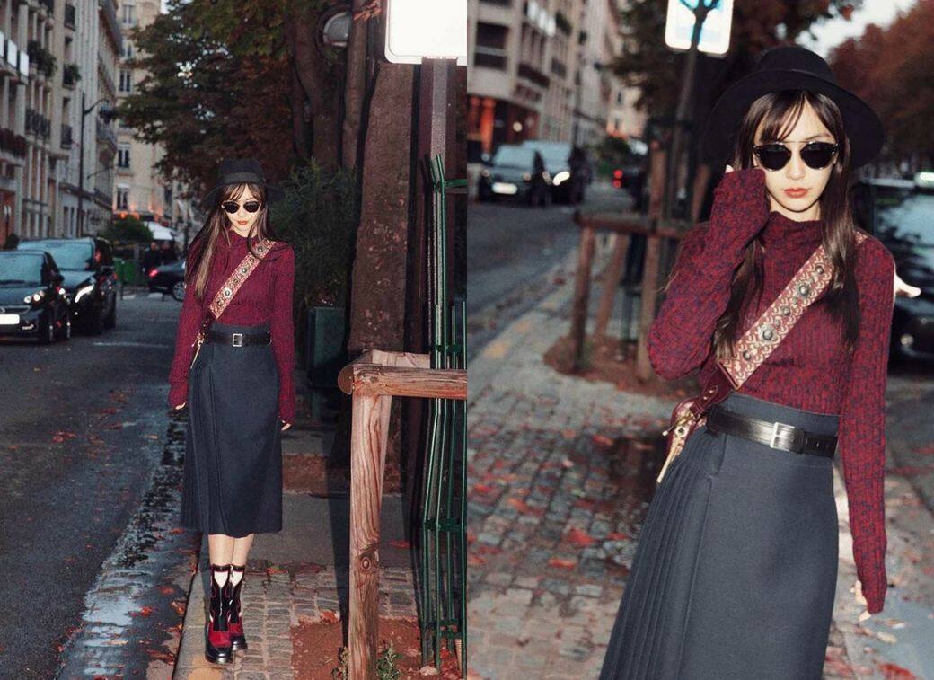 Angelababy 以成熟美穿搭現身巴黎街頭 Angelababy 以成熟美穿搭現身巴黎街頭