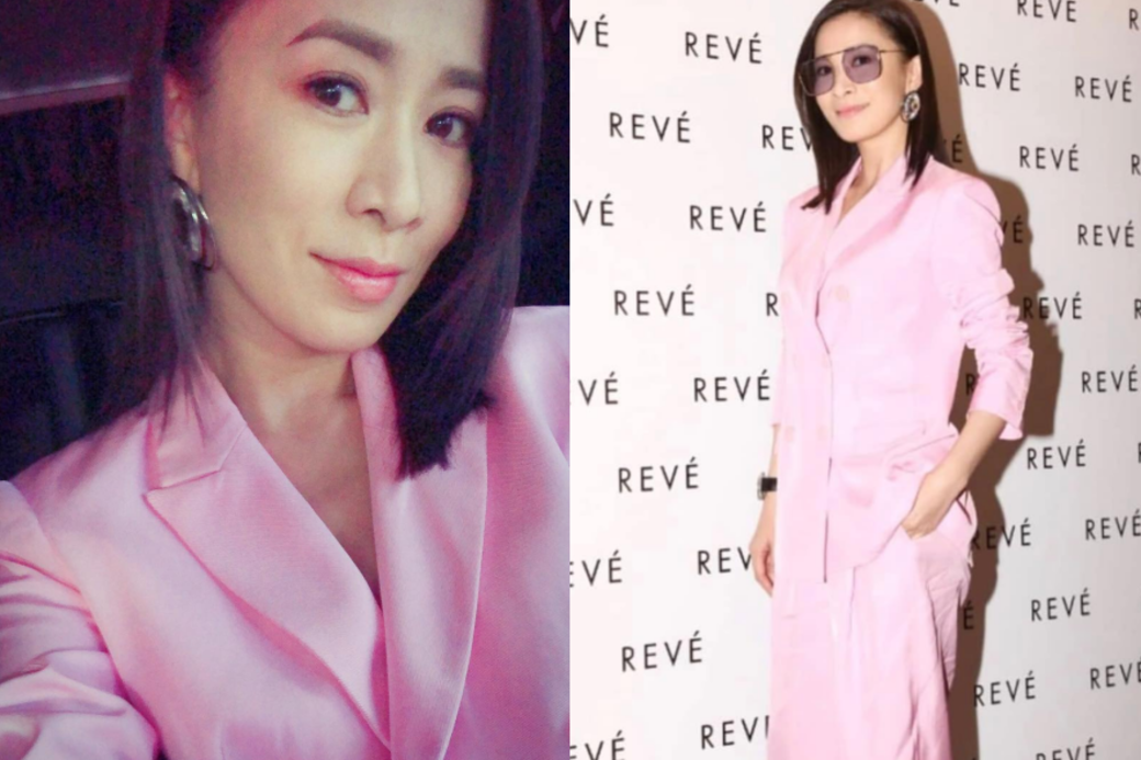 早前出席著名本地眼鏡品牌Revé by Revé的發佈會時，一身搶眼的粉紅色套裝