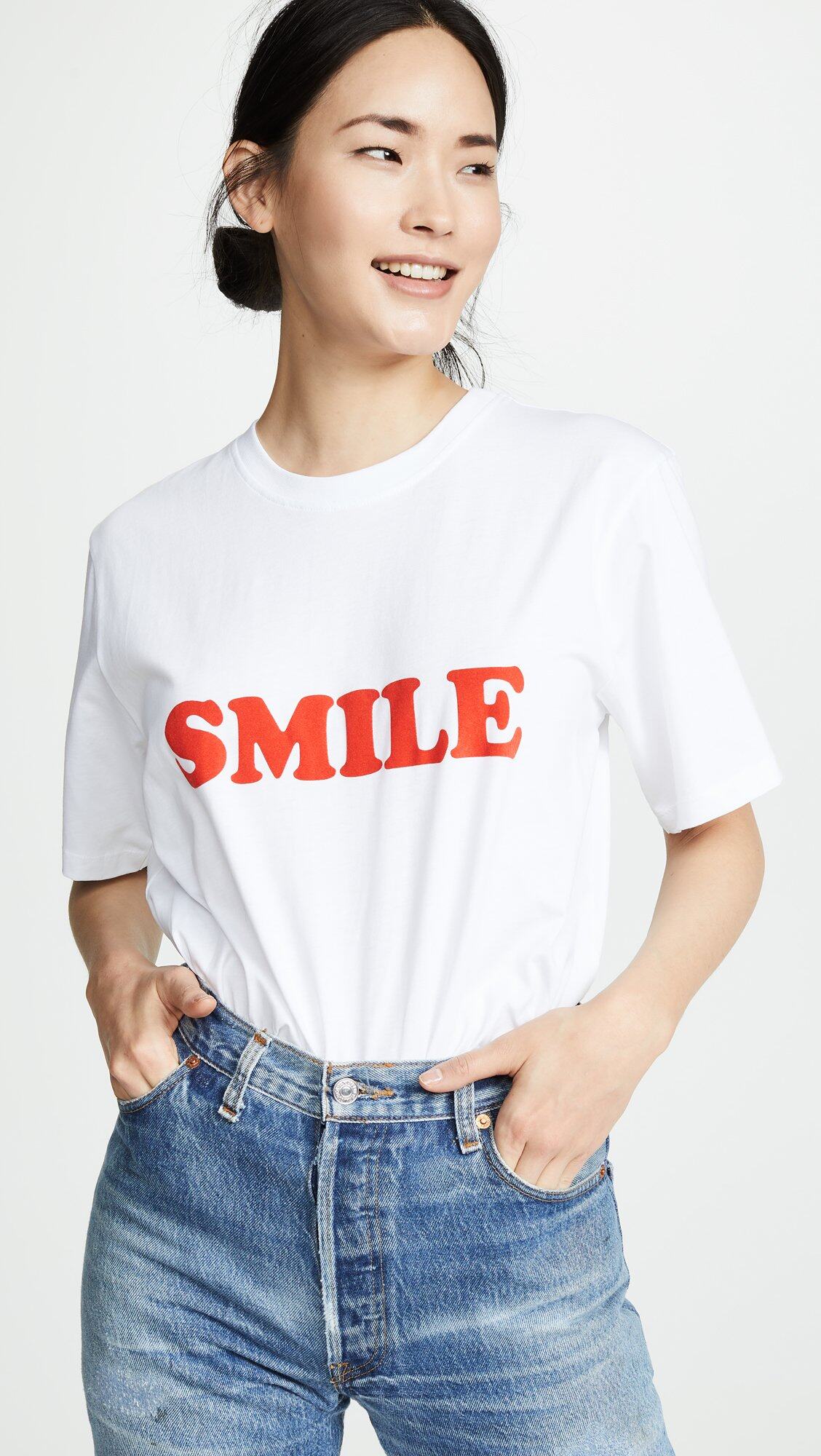Victoria Victoria Beckham「Smile」白T恤
