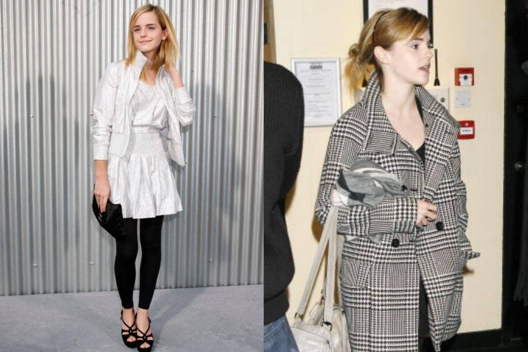 這時期的Emma Watson漸漸穿出一份高貴美態，穿Chanel銀白色風褸去看騷，抑或off-duty