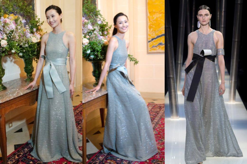 婚禮儀式後,法拉穿上Giorgio Armani Privé的晚禮服款待親友,待晚宴結束,整天穿上高 婚禮儀式後,法拉穿上Giorgio Armani Privé的晚禮服款待親友,待晚宴結束,整天穿上高