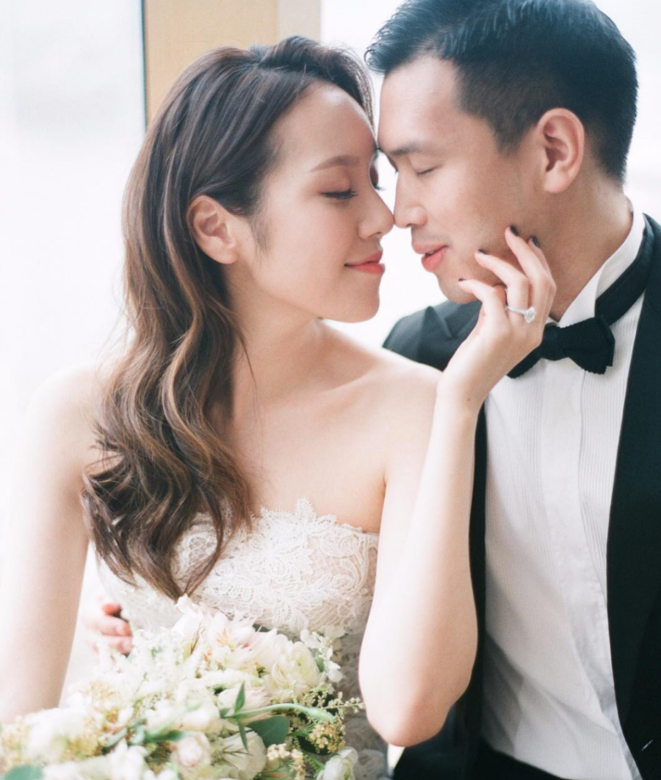 湛琪清與金承威的婚紗相。 湛琪清與金承威的婚紗相。