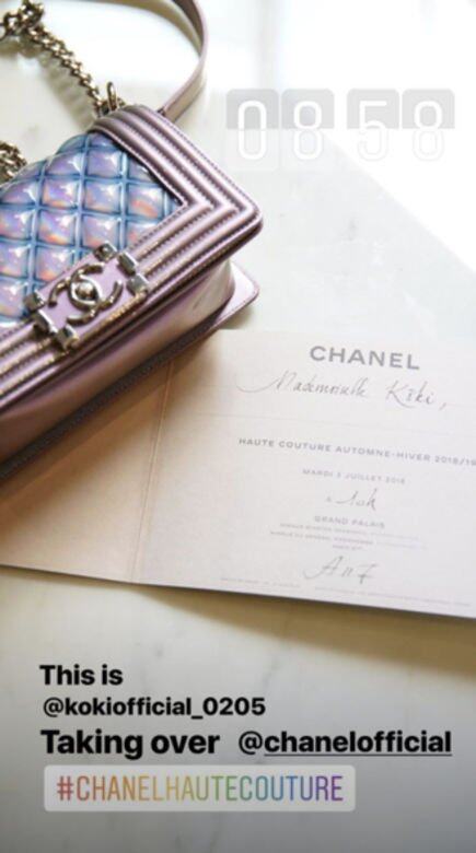 第一次參加時裝騷Koki第一次踏足的騷場，就是Chanel的高級訂製服Haute Couture秋冬