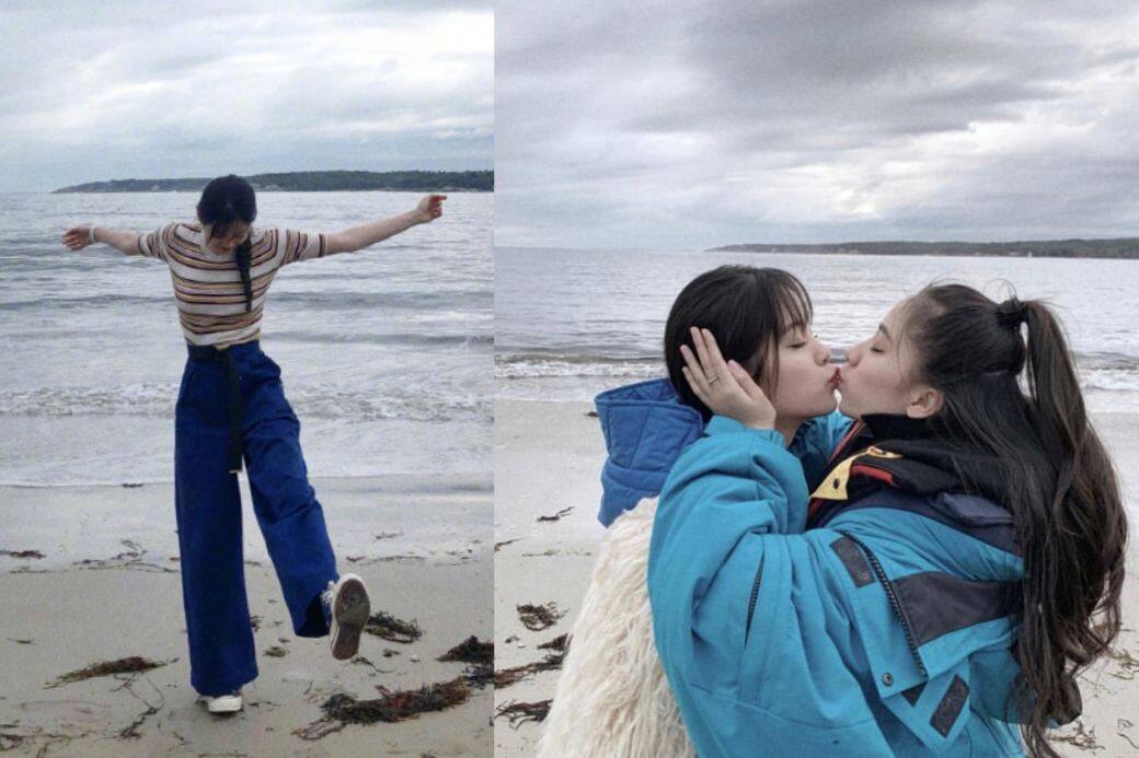 歐陽娜娜與妹妹歐陽娣娣感情很好,早前就與妹妹一同到沙灘休憩。高腰 歐陽娜娜與妹妹歐陽娣娣感情很好,早前就與妹妹一同到沙灘休憩。高腰