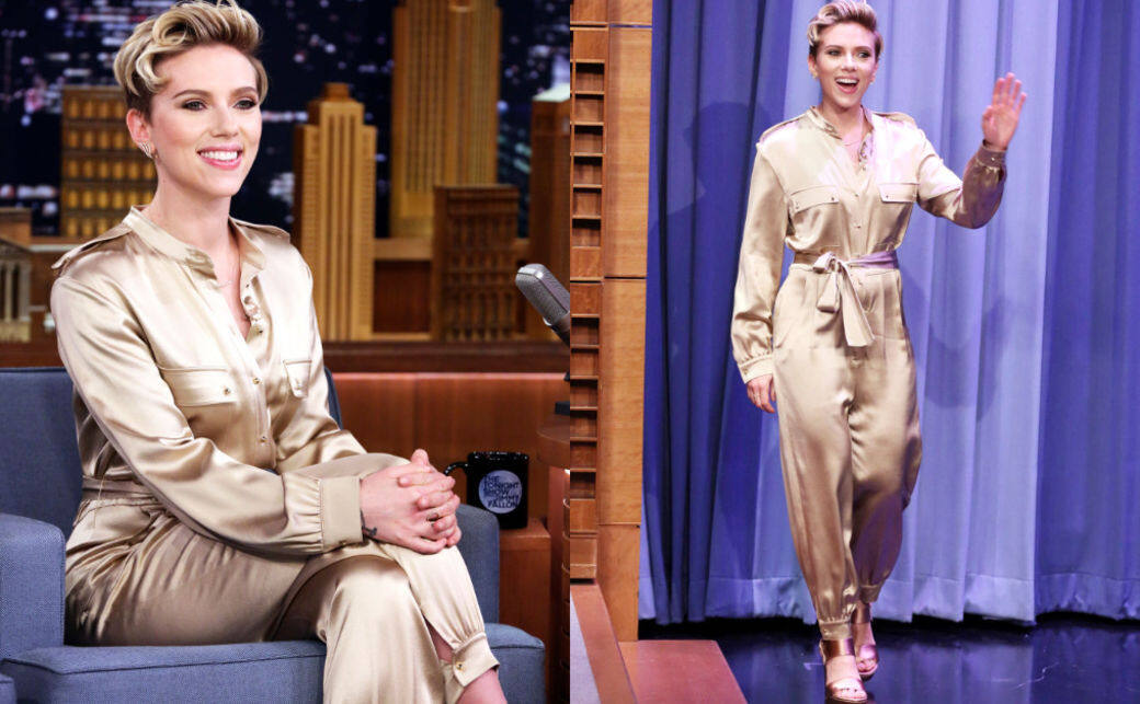 Scarlett Johansson也會以連身褲示人 Scarlett Johansson也會以連身褲示人