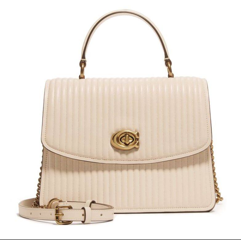 昆凌同款機場手袋COACH 白色Parker 手提包,HKD$5534 昆凌同款機場手袋COACH 白色Parker 手提包,HKD$5534