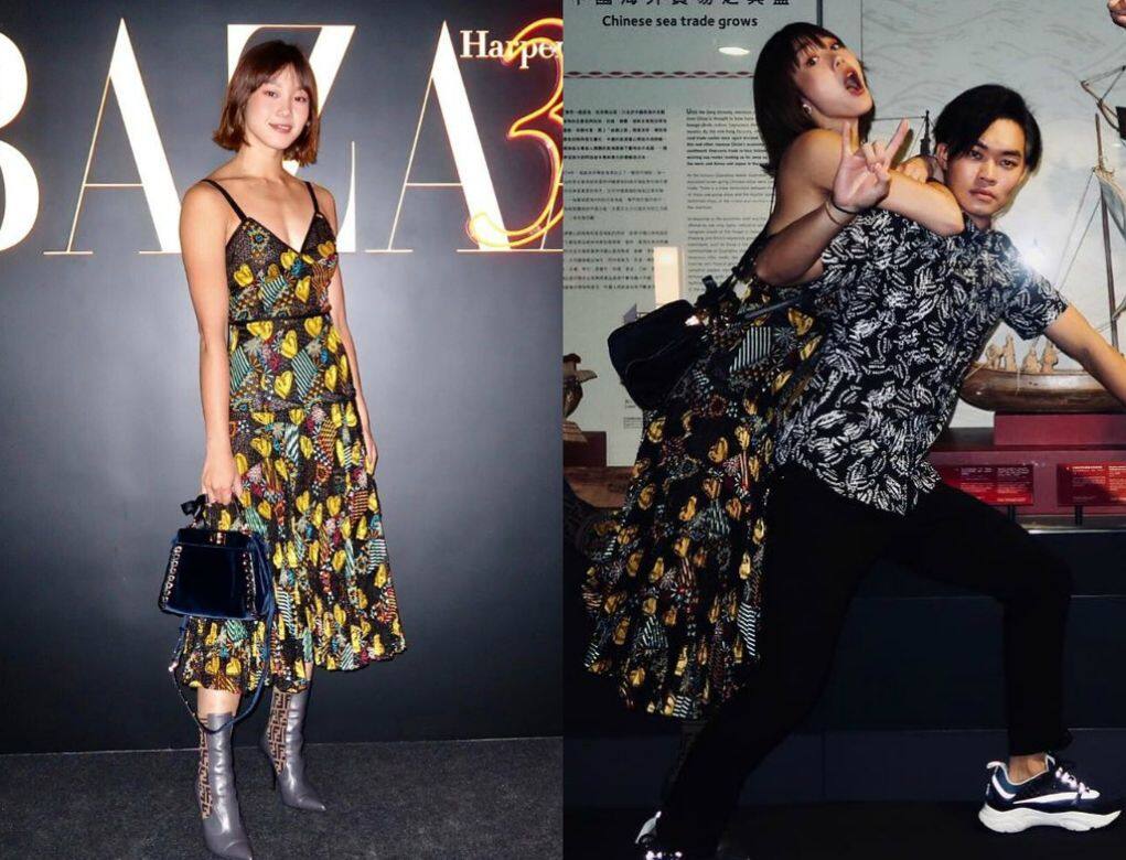 歐鎧淳穿著 fendi 吊帶連身裙出席 Harper’s Bazaar 30 週年派對