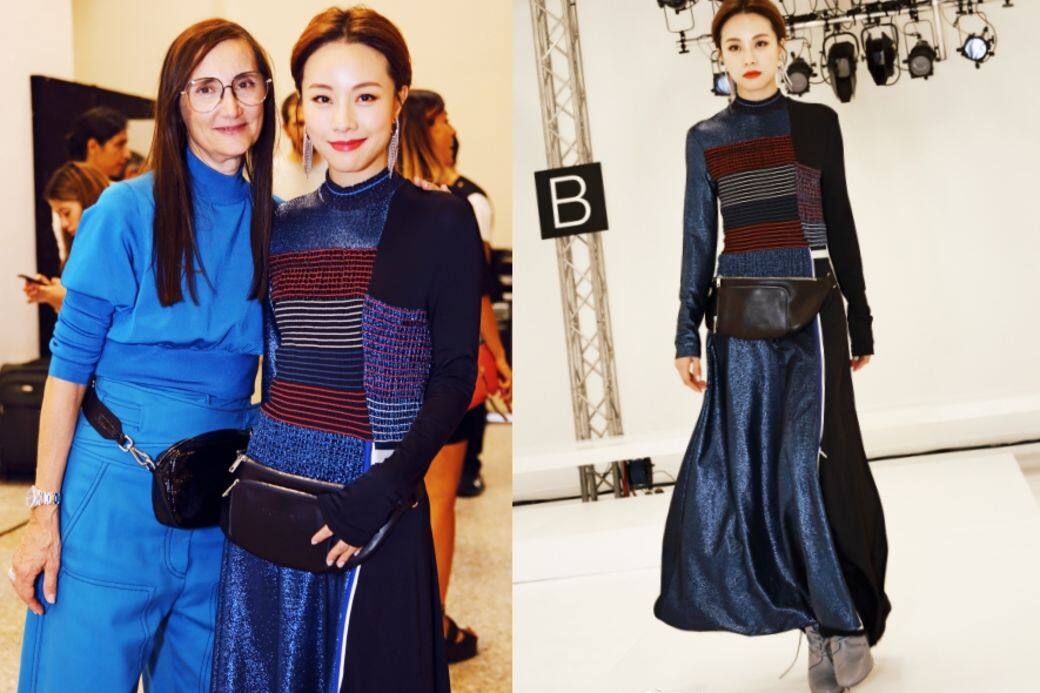 到了Sportmax 2019春夏騷場,鄧麗欣Stephy換上太空金屬色的修身長裙,盡顯fit爆身型 到了Sportmax 2019春夏騷場,鄧麗欣Stephy換上太空金屬色的修身長裙,盡顯fit爆身型